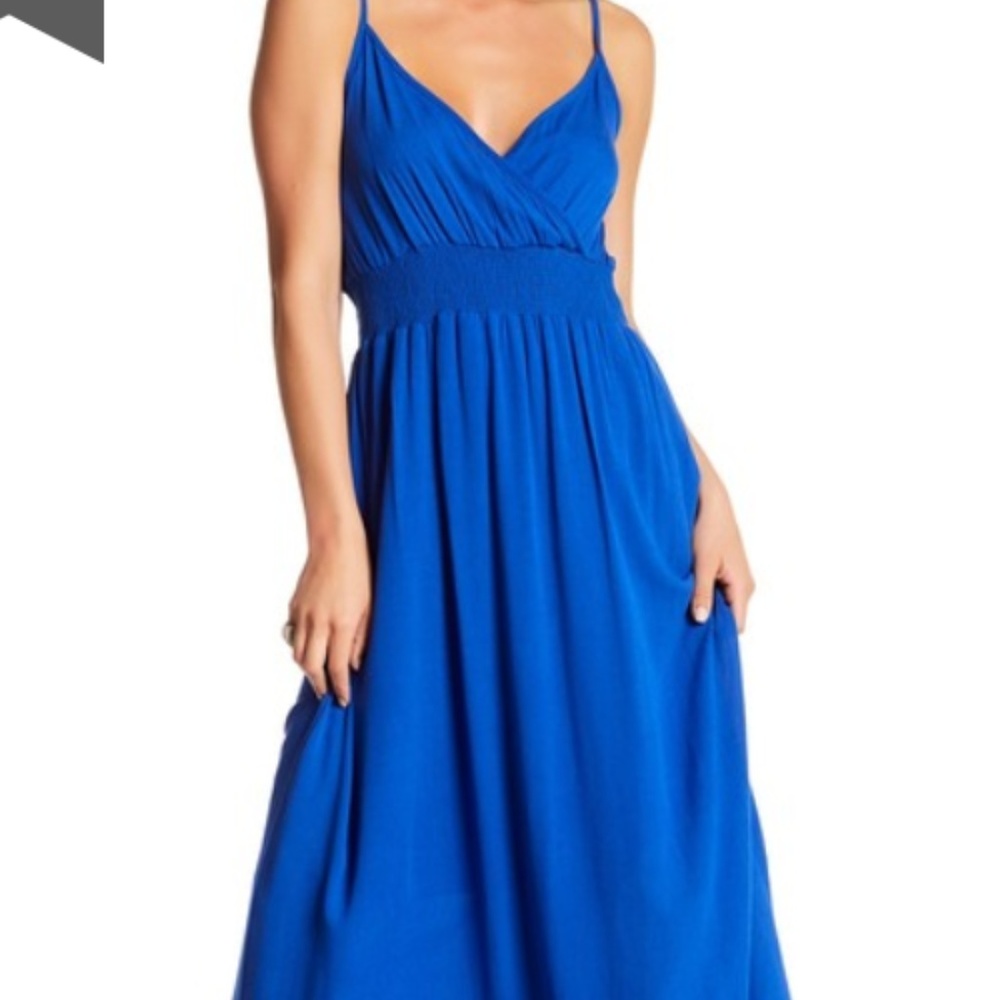 West Kei Size S Cobalt Blue Gauze Maxi Dress
